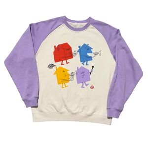Harry Styles Love on Tour 2023 Raglan House Graphic Sweatshirt XL Purple Cream